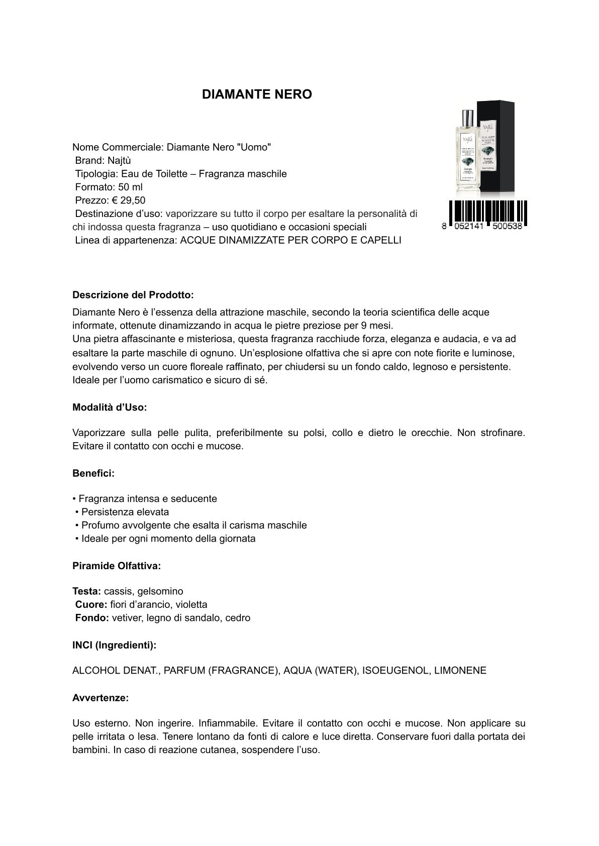 Najtù Diamante Nero - Eau de toilette (50 ml)