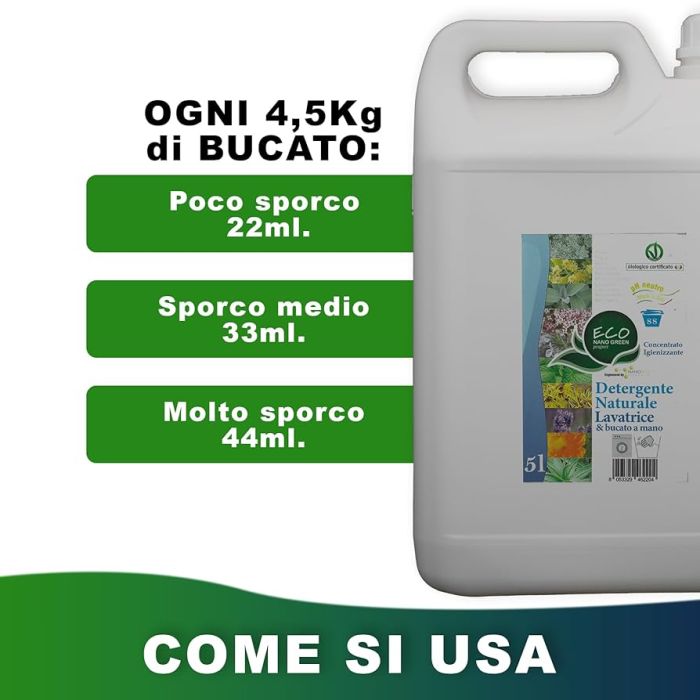 Eco Nano Green - Lavatrice e Bucato a Mano 5 L