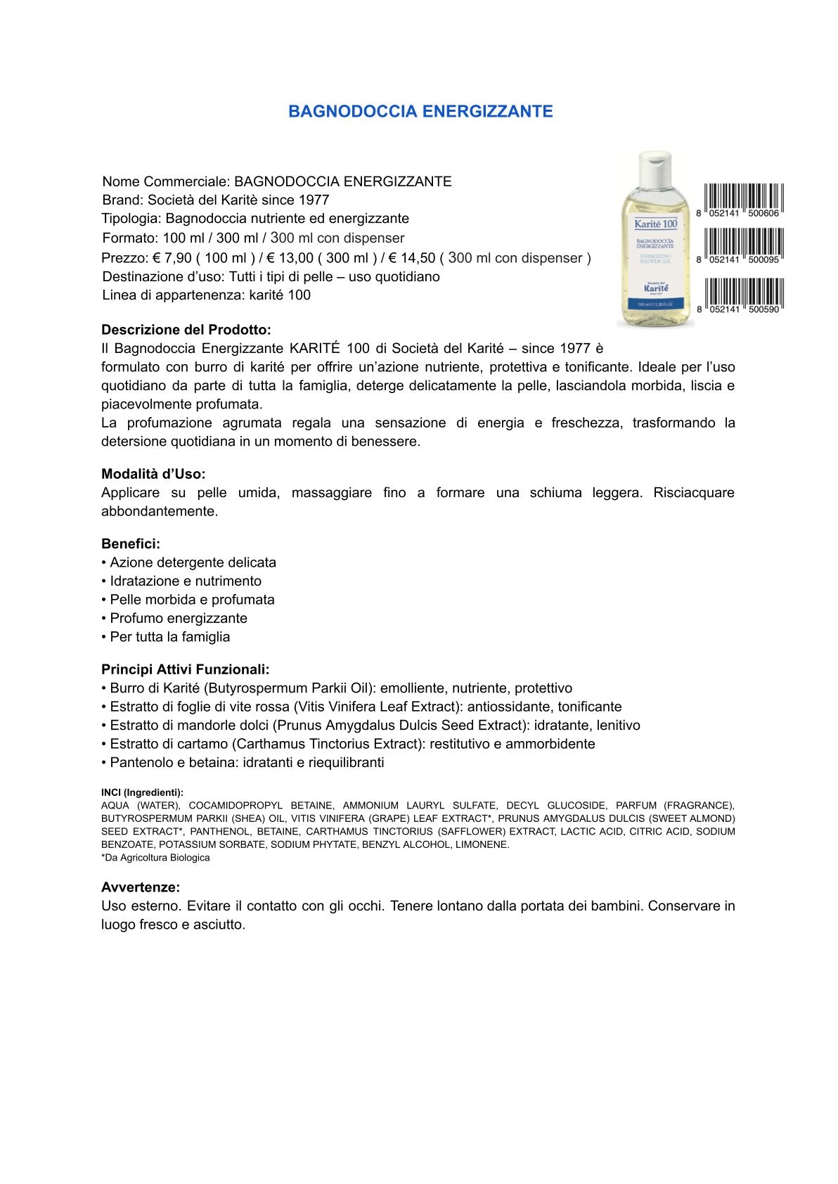 Karité 100 - Bagnodoccia energizzante e Olio di karitè