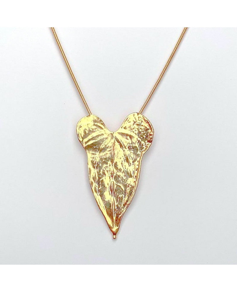 COLLANA CON CIONDOLO DI FOGLIA DI RADICE DI LUCE 85cm