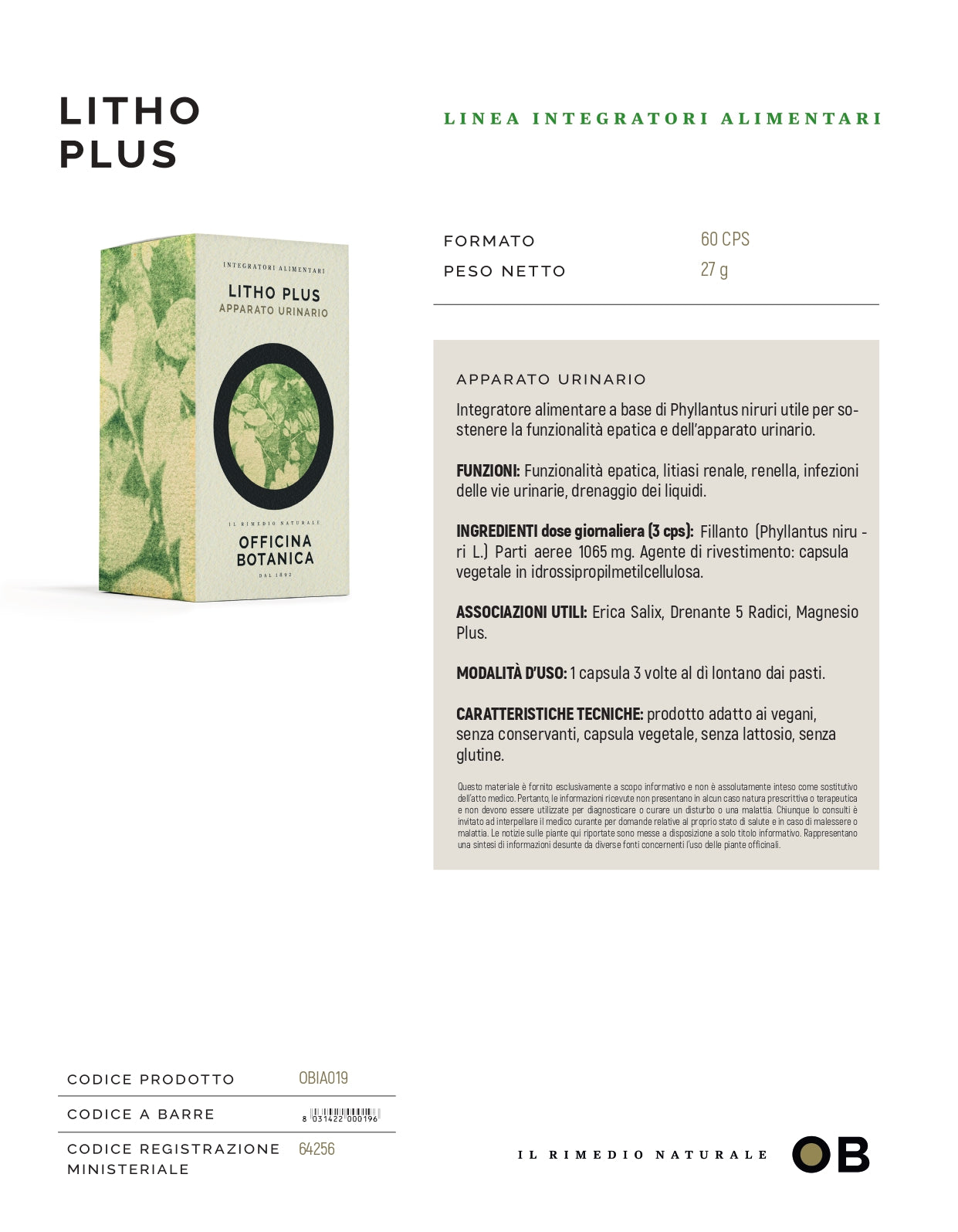 Litho Plus 60 Cps